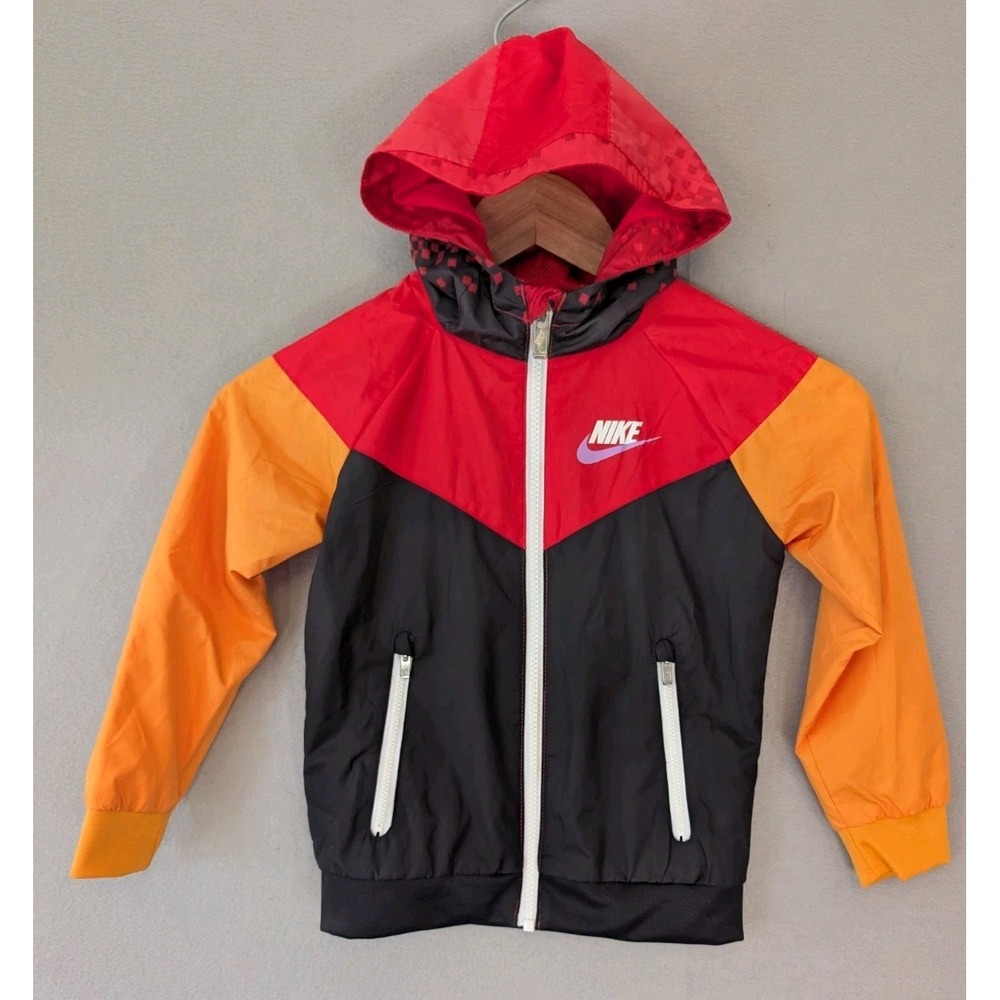 Nike Kids retro Colorblock Zip Up Hooded Windbreaker Jacket‎ XS (3-4) 98-104cm
